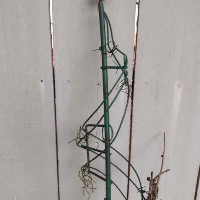 Twisted Metal Garden Plant Topiary with Finial