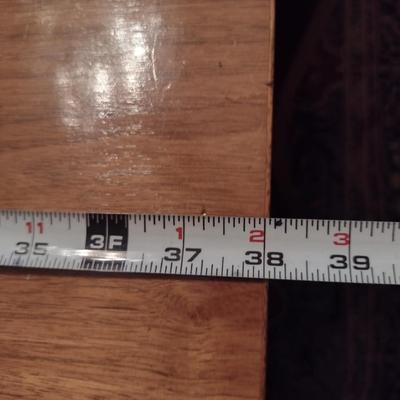 Vintage MCM Solid Wood Metal Tab Leg Drop Leaf Dining Table with Six Cane Backed Chairs- Possibly Drexel