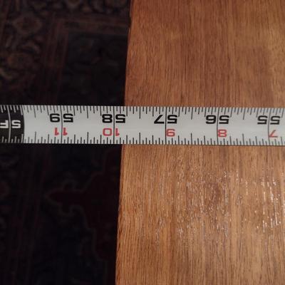 Vintage MCM Solid Wood Metal Tab Leg Drop Leaf Dining Table with Six Cane Backed Chairs- Possibly Drexel