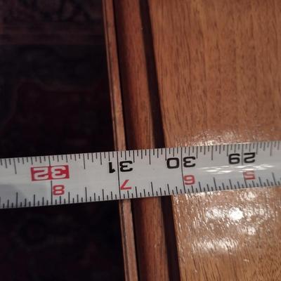 Vintage MCM Solid Wood Metal Tab Leg Drop Leaf Dining Table with Six Cane Backed Chairs- Possibly Drexel