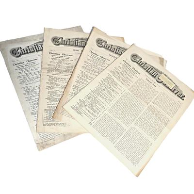 4 Antique Issues of The Christian Observer