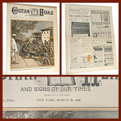 5 Antique Issues of The Christian Herald