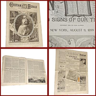 5 Antique Issues of The Christian Herald
