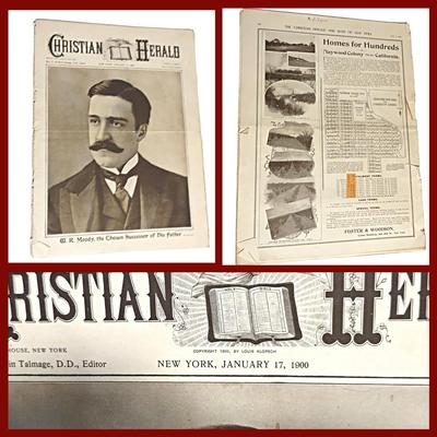 5 Antique Issues of The Christian Herald