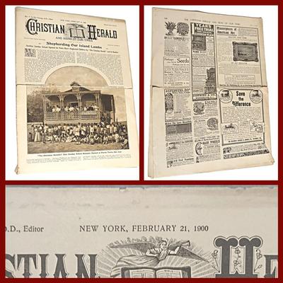 5 Antique Issues of The Christian Herald