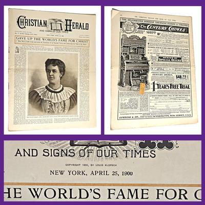 6 Antique Issues of The Christian Herald