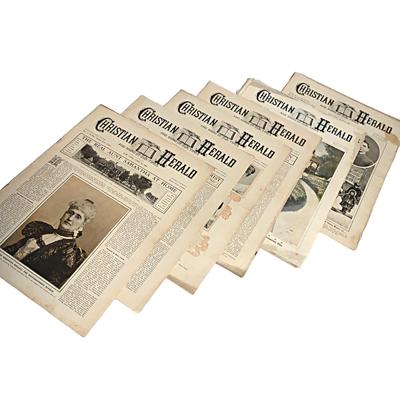 6 Antique Issues of The Christian Herald