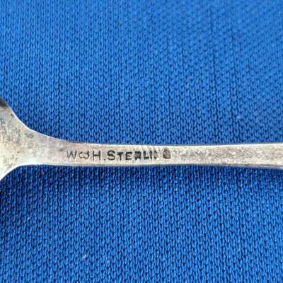 6 (six) Art Nouveau floral motif Wood & Hughes Sterling silver demitasse spoons, gold wash bowls
