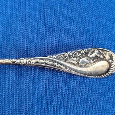 6 (six) Art Nouveau floral motif Wood & Hughes Sterling silver demitasse spoons, gold wash bowls