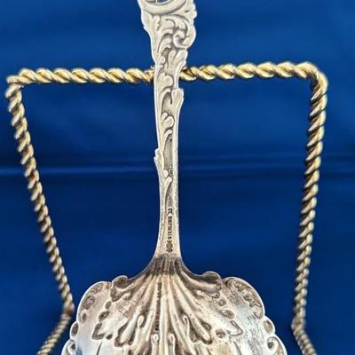 Antique Victorian Sterling Silver Serving Spoon Gladstone by Whiting 1891