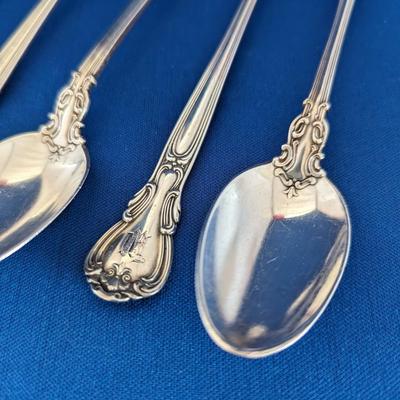 6 (six) Antique Iced Tea Spoons Chantilly (Sterling, 1895, Lion-Anchor-G) by GORHAM SILVER