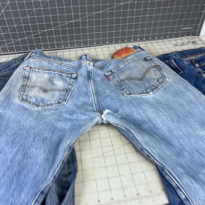 3 Pairs of Used LEVI 501 Jeans 