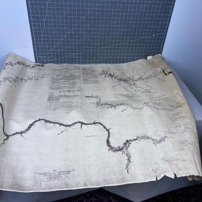 1964 Hand Drawn MAP of Lake Powell MONUMENTAL Deal! 