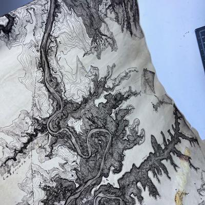 1964 Hand Drawn MAP of Lake Powell MONUMENTAL Deal! 