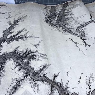 1964 Hand Drawn MAP of Lake Powell MONUMENTAL Deal! 