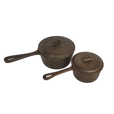 2 Vintage Made in Taiwan Cast Iron Stewpans
