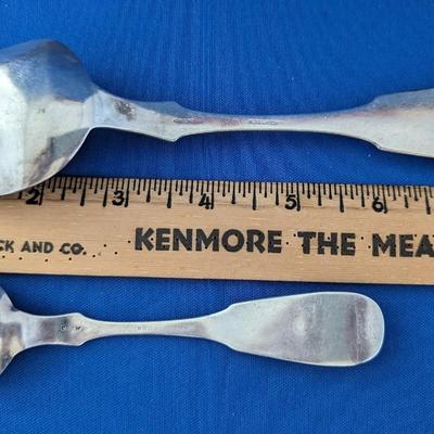 2 (two) Coin silver spoons V. A. W. made by Henry Silverthorn Lynchburg, VA