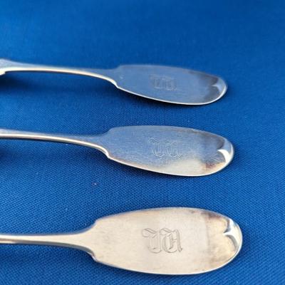 3 (three) Coin silver spoons 