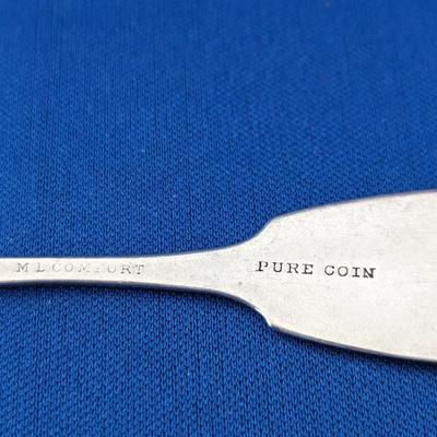 3 (three) Coin silver spoons "W" mono Made by M.L.Comfort