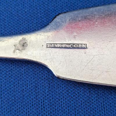 2 (two) coin silver spoons "ACD" and "AC Dewey" made by J Burritt & Son Ithaca Amanda C Dewey Rightmire