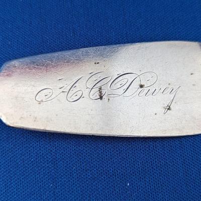 2 (two) coin silver spoons "ACD" and "AC Dewey" made by J Burritt & Son Ithaca Amanda C Dewey Rightmire