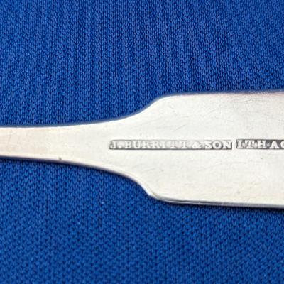 2 (two) coin silver spoons "ACD" and "AC Dewey" made by J Burritt & Son Ithaca Amanda C Dewey Rightmire