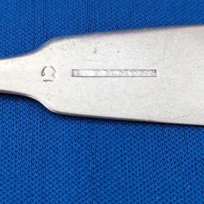 Antique coin silver spoon "E.S" made by L Emmons - Eunice Smith Dewey