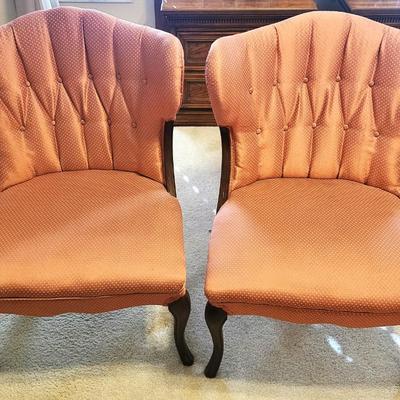 2 Vintage Wing Back Library Chairs