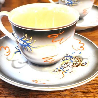 Vintage Dragonware Hand Painted Moriage Tea Set