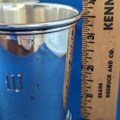 3 (three) PSCO #139 Sterling silver julep cups "W" mono