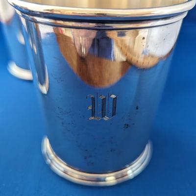 3 (three) PSCO #139 Sterling silver julep cups "W" mono