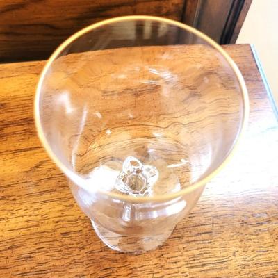 8 Lenox Weatherly Water Glass with Gold Trim-Marked Lenox