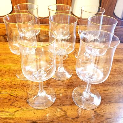 8 Lenox Weatherly Water Glass with Gold Trim-Marked Lenox