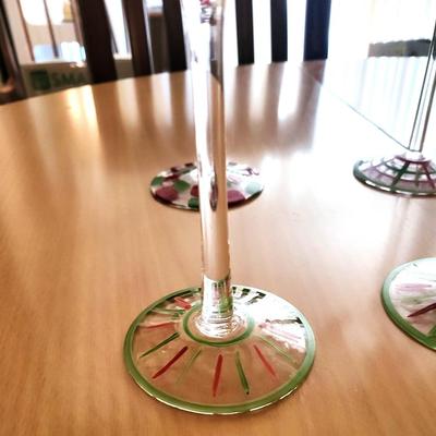 10 Hand Painted Santa Themed Wine Glasses