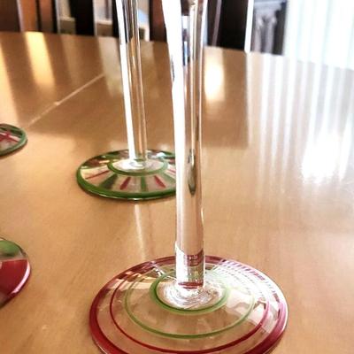 10 Hand Painted Santa Themed Wine Glasses