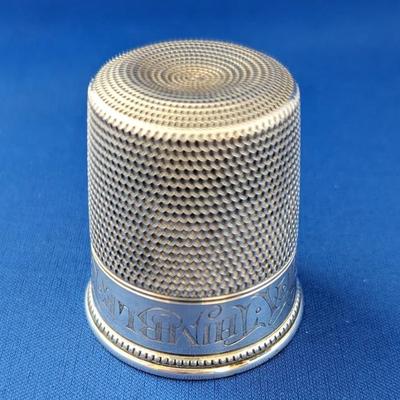 Antique Vintage Sterling Silver Thimble style jigger shot "Only a thimble full"