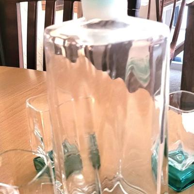 Vintage Italian Bormioli Monet Decanter with 5 Glasses