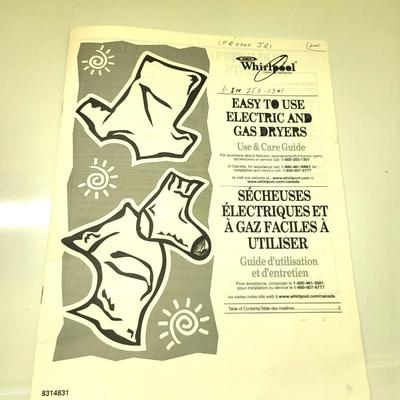 Whirlpool Commerical Quality Ultimate Care 2 Electric Washer and Dryer Set With Book Manuels