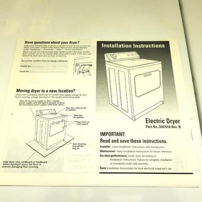 Whirlpool Commerical Quality Ultimate Care 2 Electric Washer and Dryer Set With Book Manuels