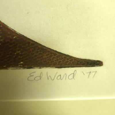 2 Original Midcentury Modern Abstract Rare Expressionist Artwork by Ed Ward