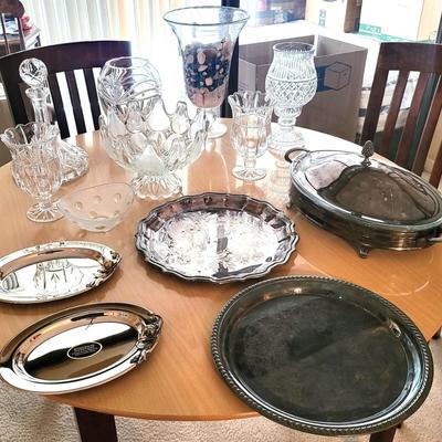Crystal/Silver Plate Lot, Some Waterford