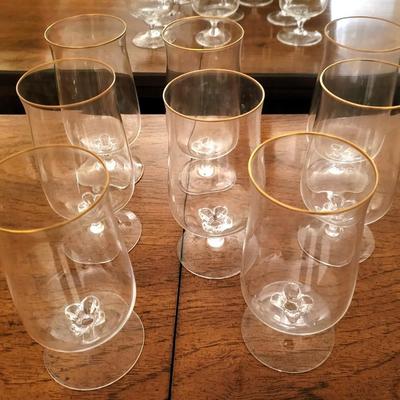 Lenox Desire Pattern Set of 8 Gold Trim Ice Tea Glasses