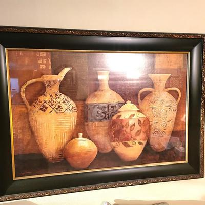 2 Candleholders with Framed Wall Art