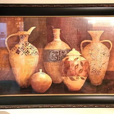 2 Candleholders with Framed Wall Art
