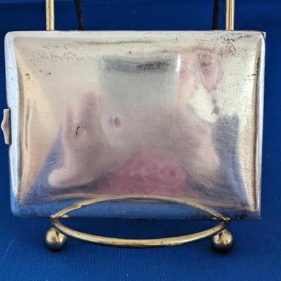 WATROUS MFG CO Sterling silver Cigarette / Money / Calling card case Gold wash interior "MAB" mono