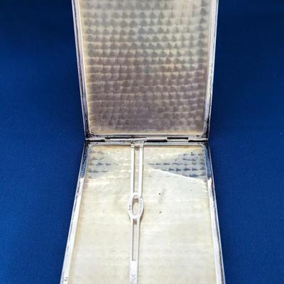 WATROUS MFG CO Sterling silver Cigarette / Money / Calling card case Gold wash interior "MAB" mono