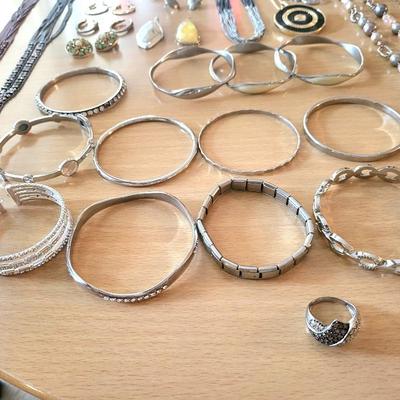 Costume Jewelry Lot with Sterling Silver Ring
