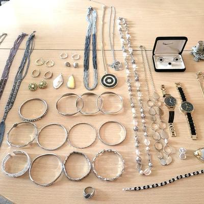 Costume Jewelry Lot with Sterling Silver Ring