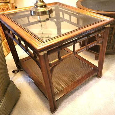 End Tables Lot with Vintage Lamp