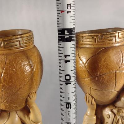 Vintage Pair of Marwel Chalkware Statues- Boy and Girl